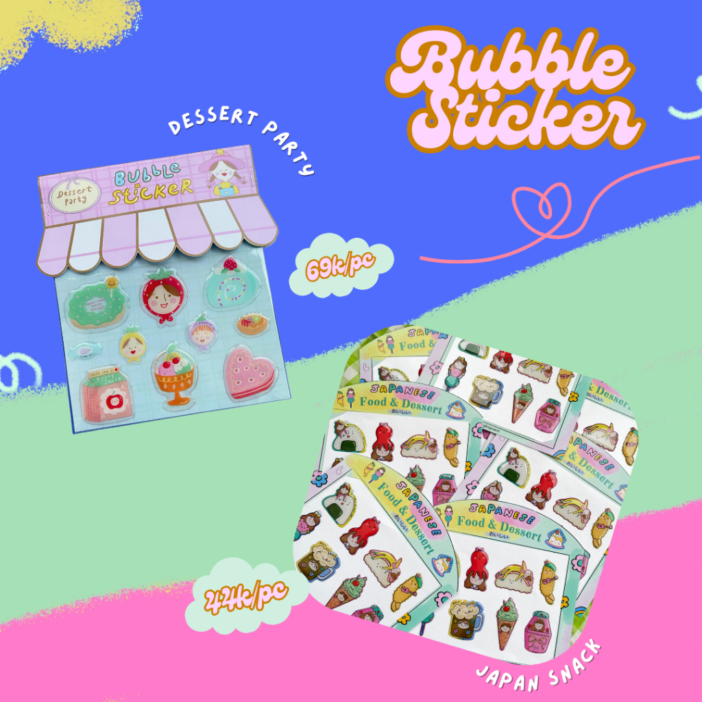 

Bubble Sticker | Stiker set timbul resin | Japan snack and dessert