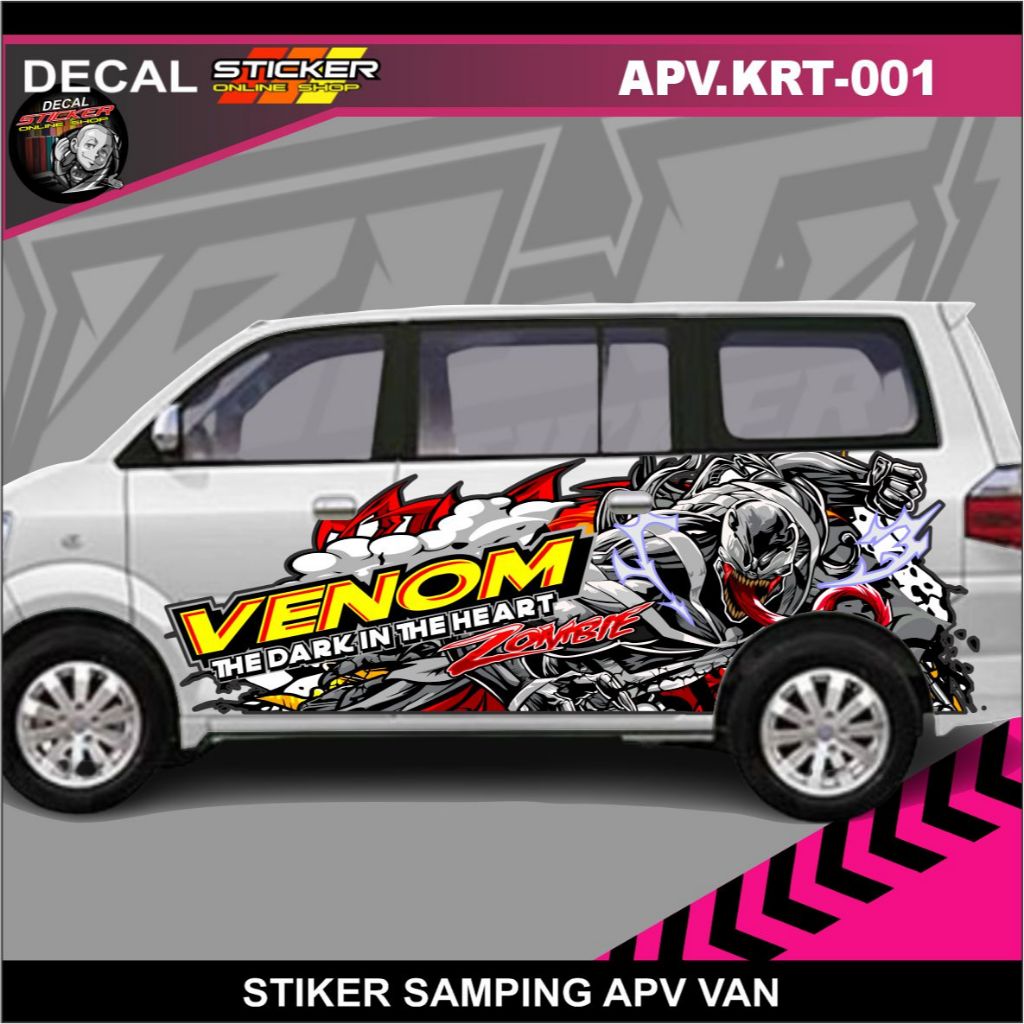 STIKER VARIASI SAMPING MOBIL APV VAN DECAL PRINT STRIP KARAKTER