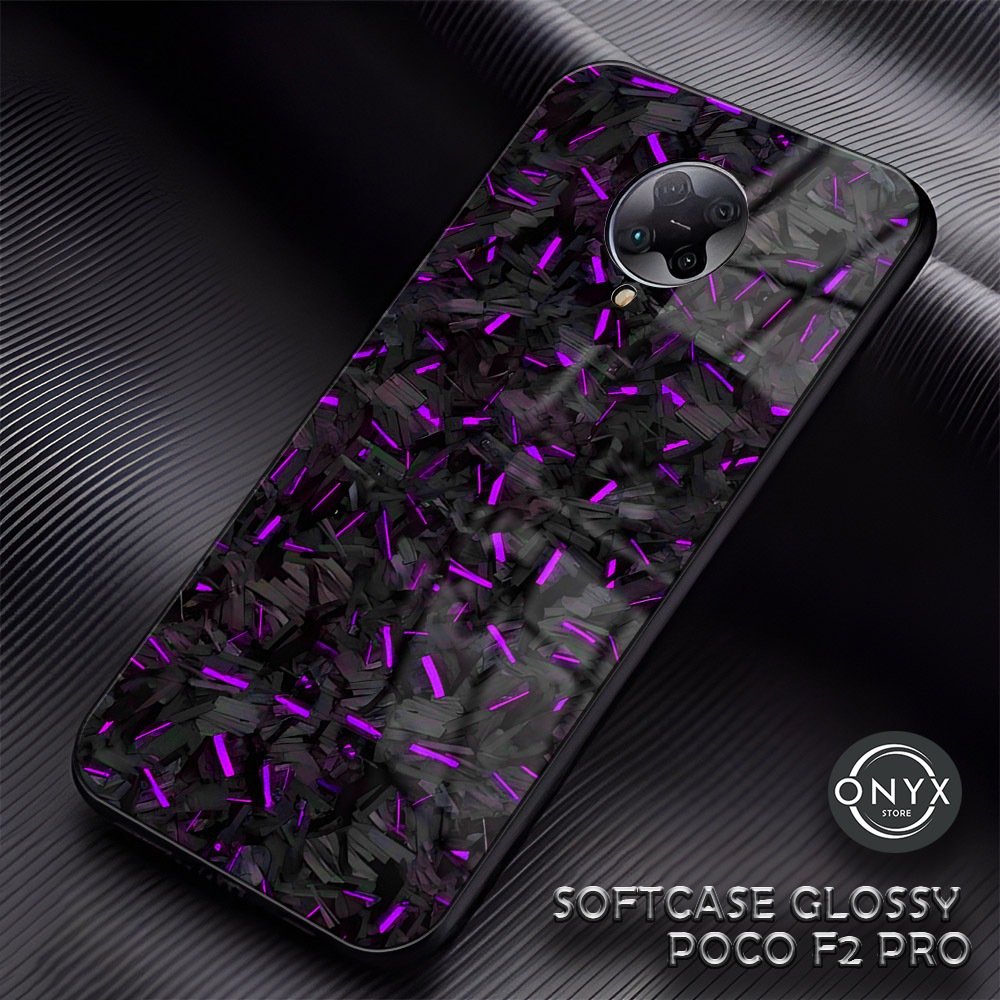 (AC03) Softcase Glossy POCO F2 PRO | Kesing Hp Xiaomi | Case Premium Motif KARBON