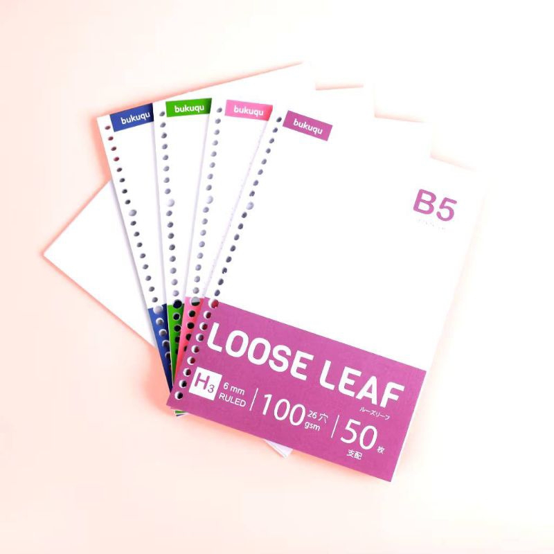 

[Tebal] Loose Leaf Polos B5 HVS 100 GSM Tebal/ Kertas Binder Kuliah Kantor/ Isi Catatan Notebook Planner Buku
