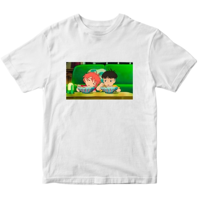 Ghibli T-Shirt | Kaos Lengan Pendek Ponyo Totoro | Unofficial Fanmade Merch