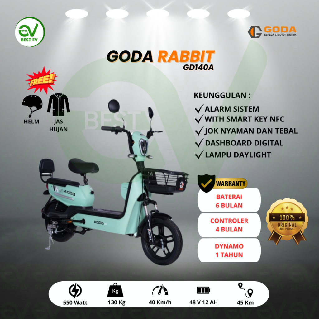 Sepeda Listrik GODA TYPE RABBIT GD140A