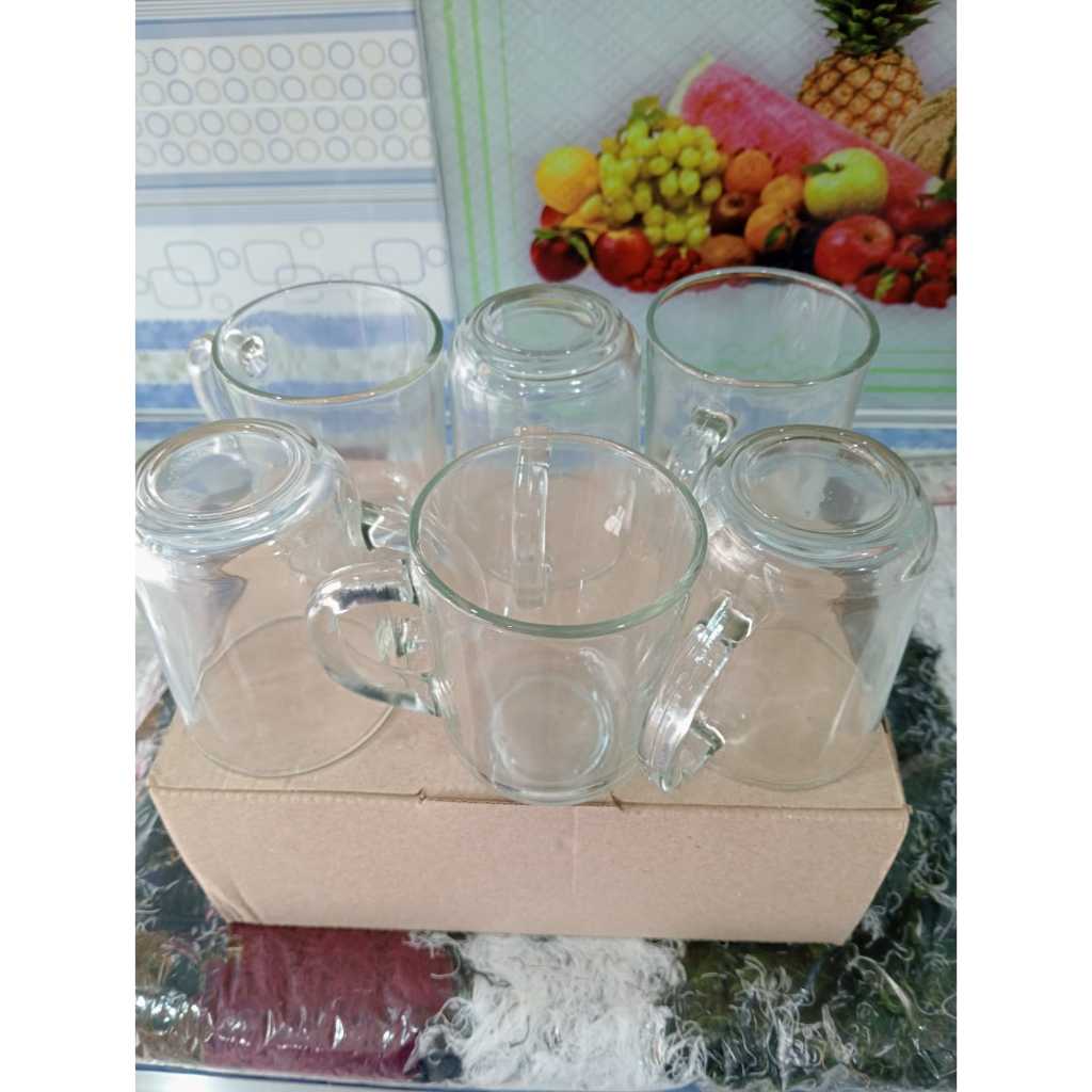 Gelas Beling Kopi Jadul 6pcs – UCM 72 Umbra Kaca Tebal