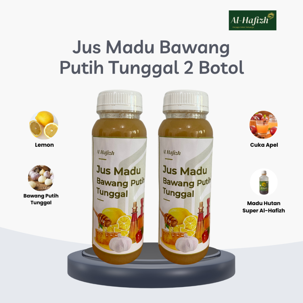 

Natural Juice Jus Madu Bawang Putih Tunggal Al-Hafizh Kemasan 250ml 2 Botol Halal MUI