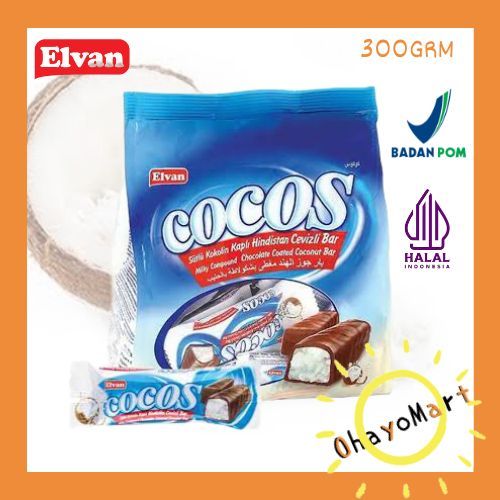 

Elvan cocos Chocolate coconut bar / Cocos cokelat Turkey isi kelapa 300g