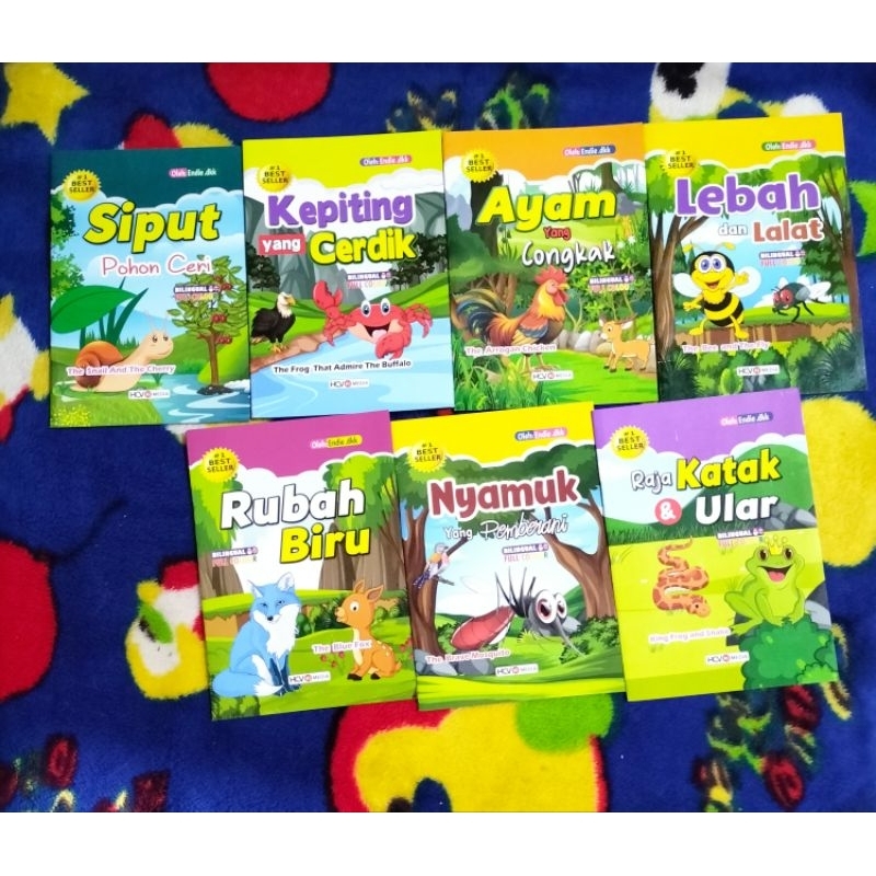 BUKU PAKET ISI 7 BUKU CERITA ANAK DAN DONGENG SIPUT POHON CERI KEPITING YANG CERDIK AYAM CONGKAK LEB