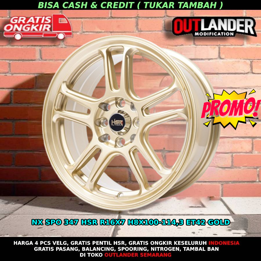 Velg mobil hsr nx spo r16 gold vios baleno fiesta spresso mobilio avanza livina evalia pelek ring 16