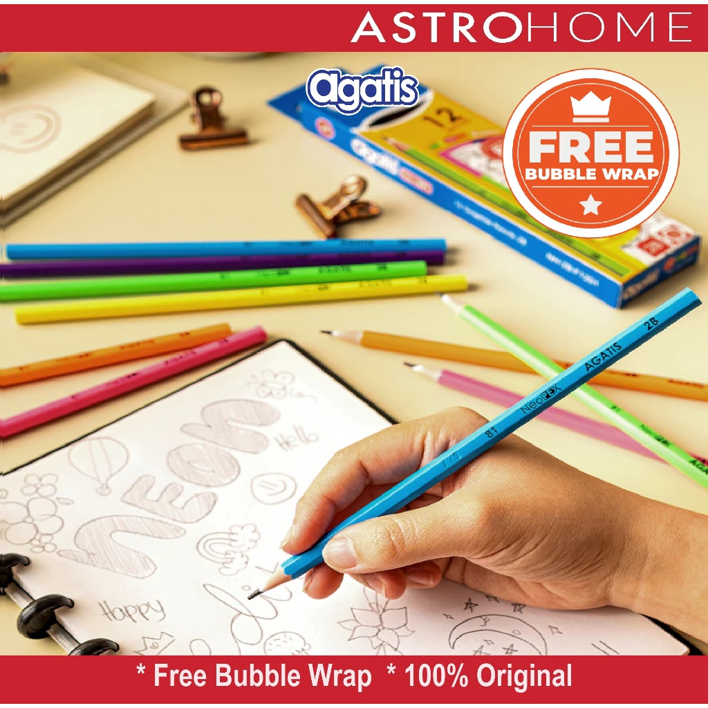 

Pensil Kayu Tulis Ujian Sekolah Agatis Neopex Neon Series Pencil 2B (12 Pcs)