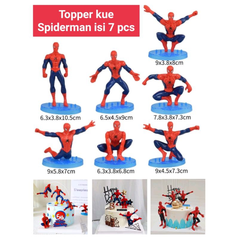 Topper kue Spiderman dekorasi kue ulang tahun anak