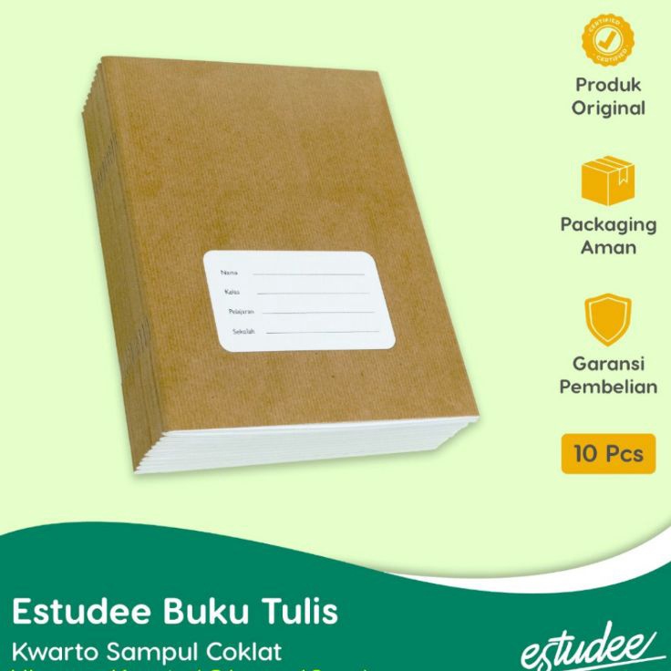 

KODE 6W6RU Estudee Buku Tulis Kwarto 58 Sampul Coklat Isi 1