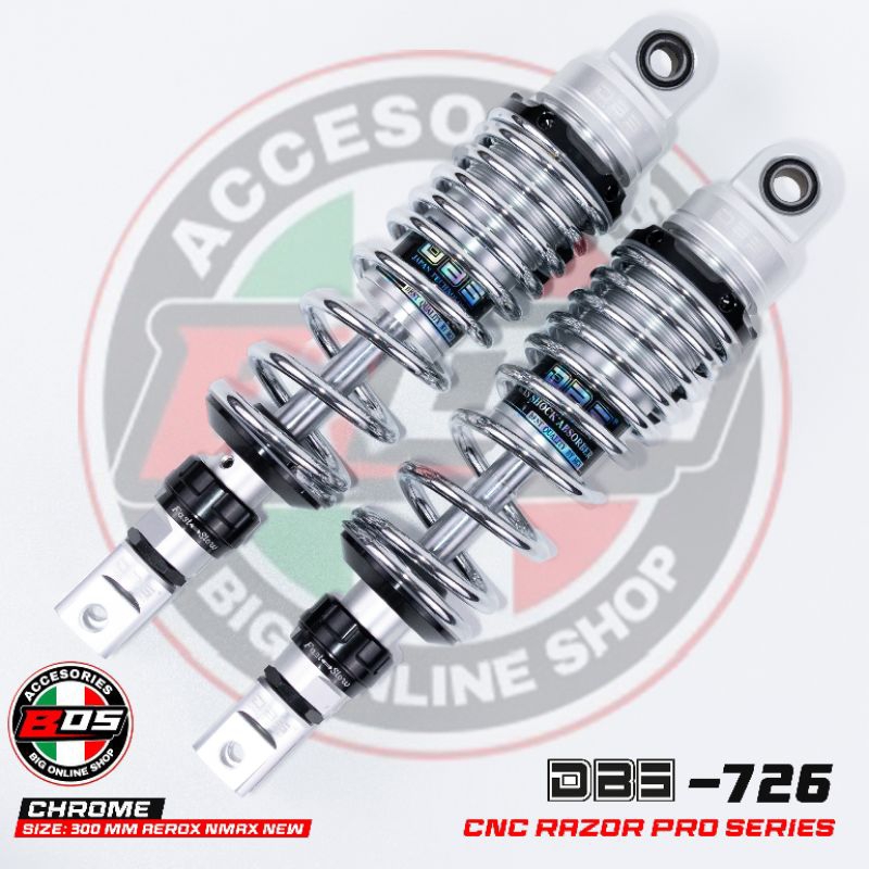 shock DBS 726 RAZOR UK - 300mm AEROX NMAX NEW NMAX OLD PCX 150 shock double non tabung klik variasi 