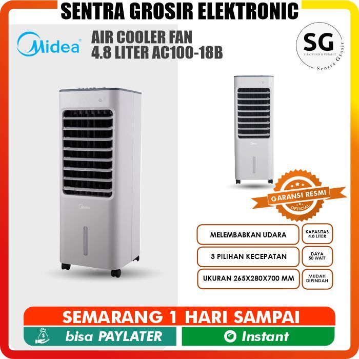 Midea Air Cooler Fan 4.8 Liter AC100-18B Garansi Resmi