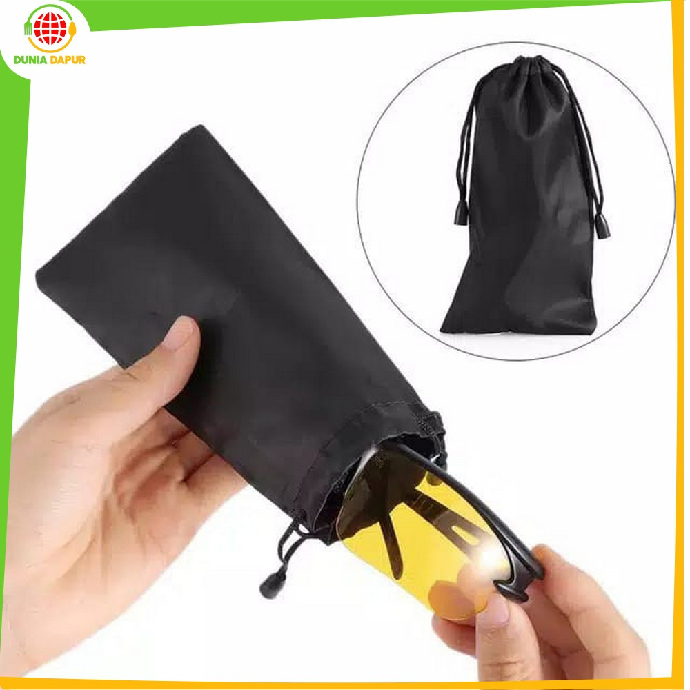 Pouch Kacamata Kain Serut Tempat Kacamata Wanita Pria Portable / Tas Serut Kacamata Sunglasses Bag D