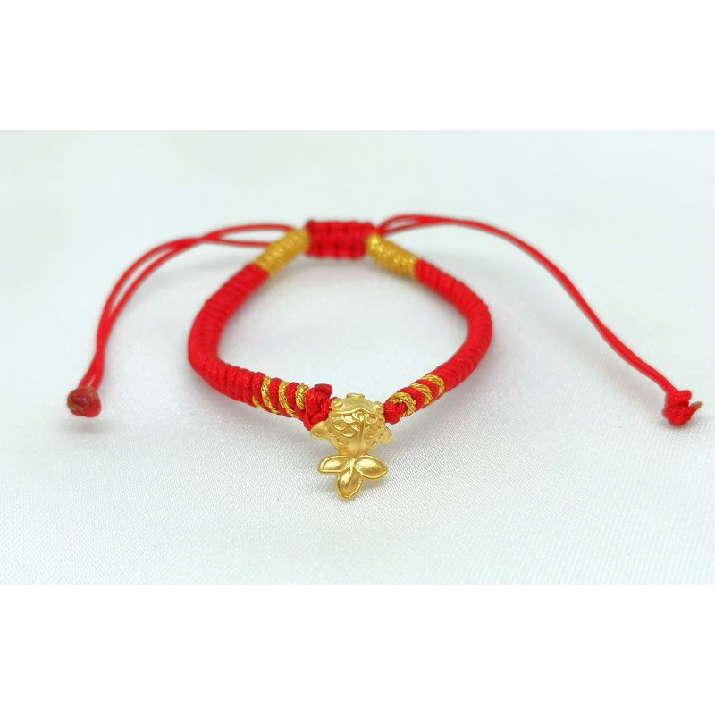 Gelang Emas Asli Charm Ikan Koi 24K Hongkong 999% Tali Pelintir