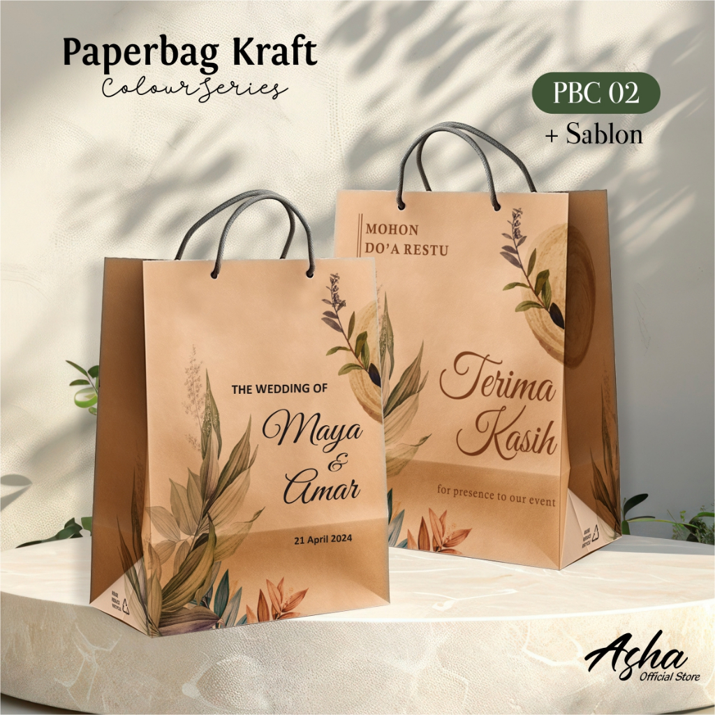 

PAPER BAG SABLON MOTIF READY STOCK - TAS SOUVENIR PERNIKAHAN BAHAN KRAFT MURAH PBC 02
