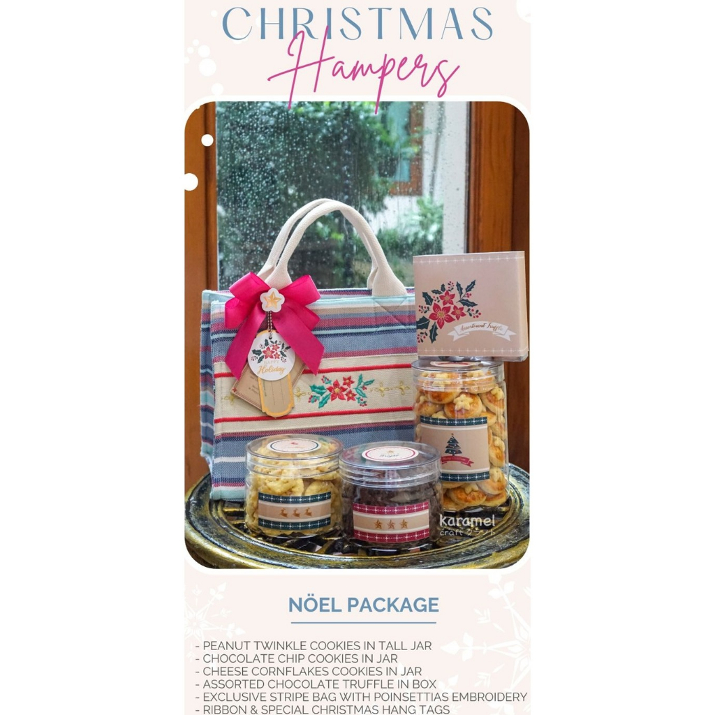 

NOEL PACKAGE Hampers Christmast Gift Set / Hampers Natal Parsel Kue Kering Tote Bag Premium
