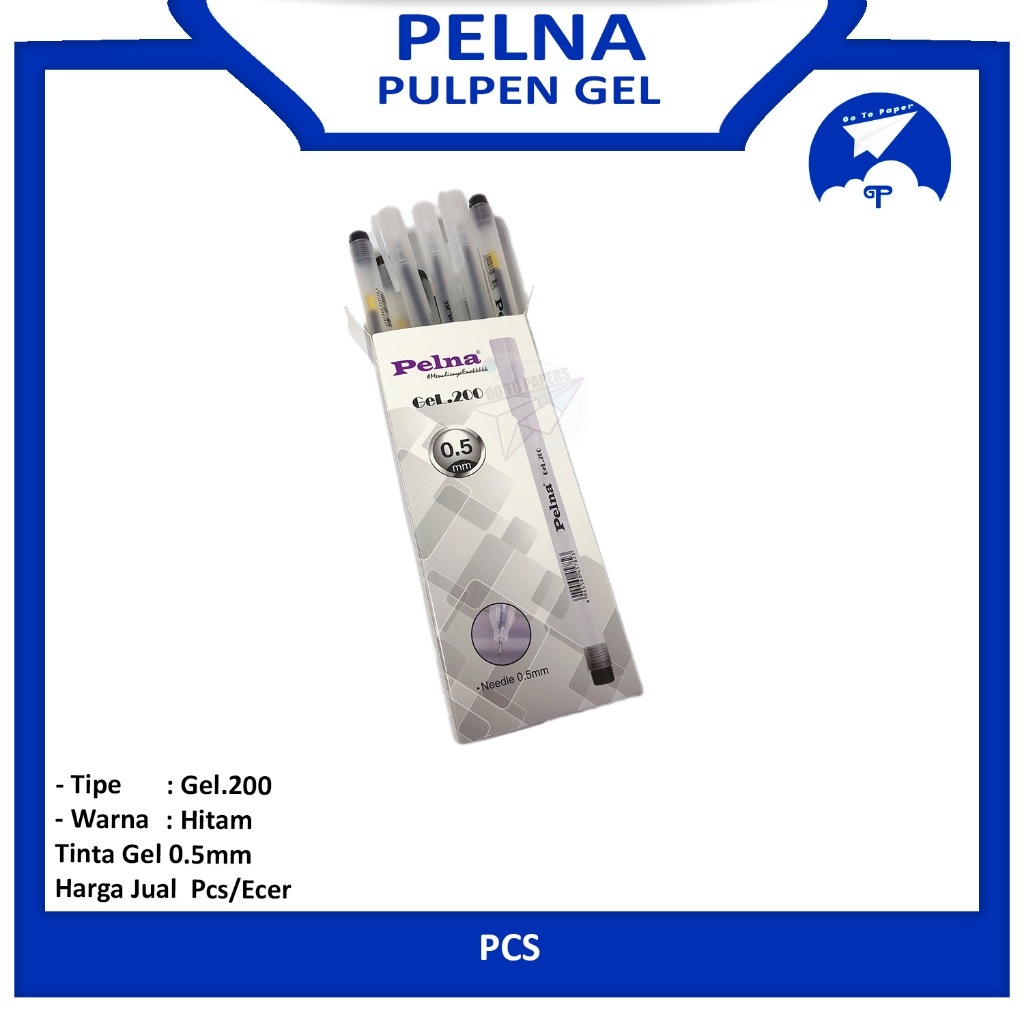 

Pelna Pulpen Gel.200 Needle 0.5mm Tinta Hitam - PCS