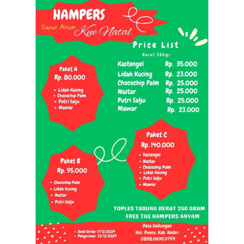 

Hampers Dapur Arrum Kue Natal/ Paket B