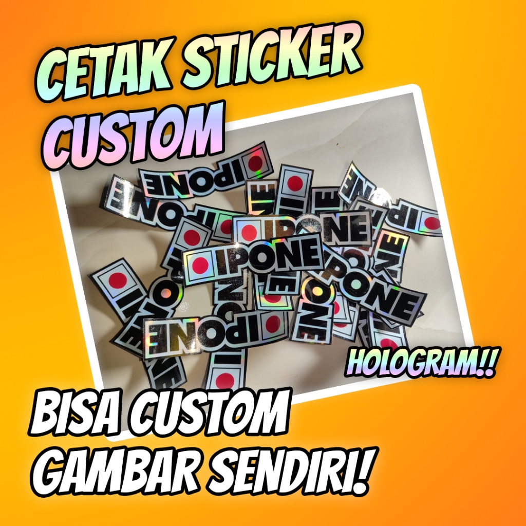 

Cetak Stiker Custom Bahan Vinyl Hologram Custom Gambar dan Ukuran