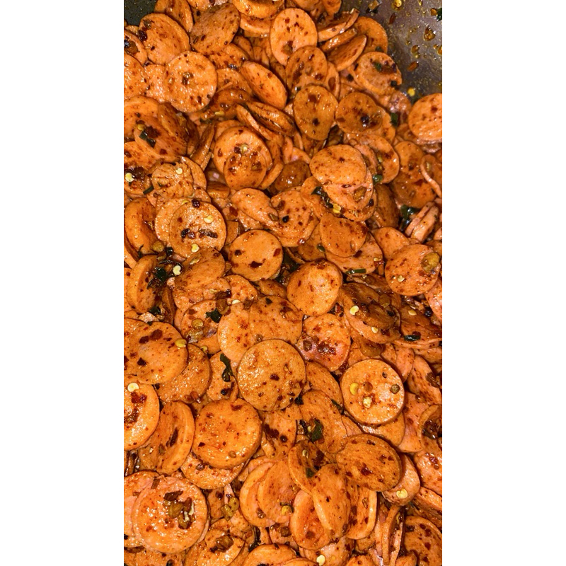 

keripik sosis crispy daun jeruk (Pedes,Gurih,ORI)