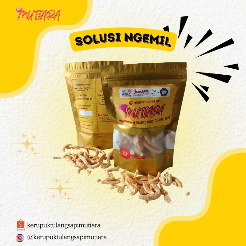 

KERUPUK TULANG SAPI / 50gr / SOLUSI NGEMIL / CAMILAN