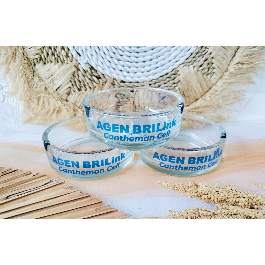 SOUVENIR ASBAK KACA SABLON MURAH