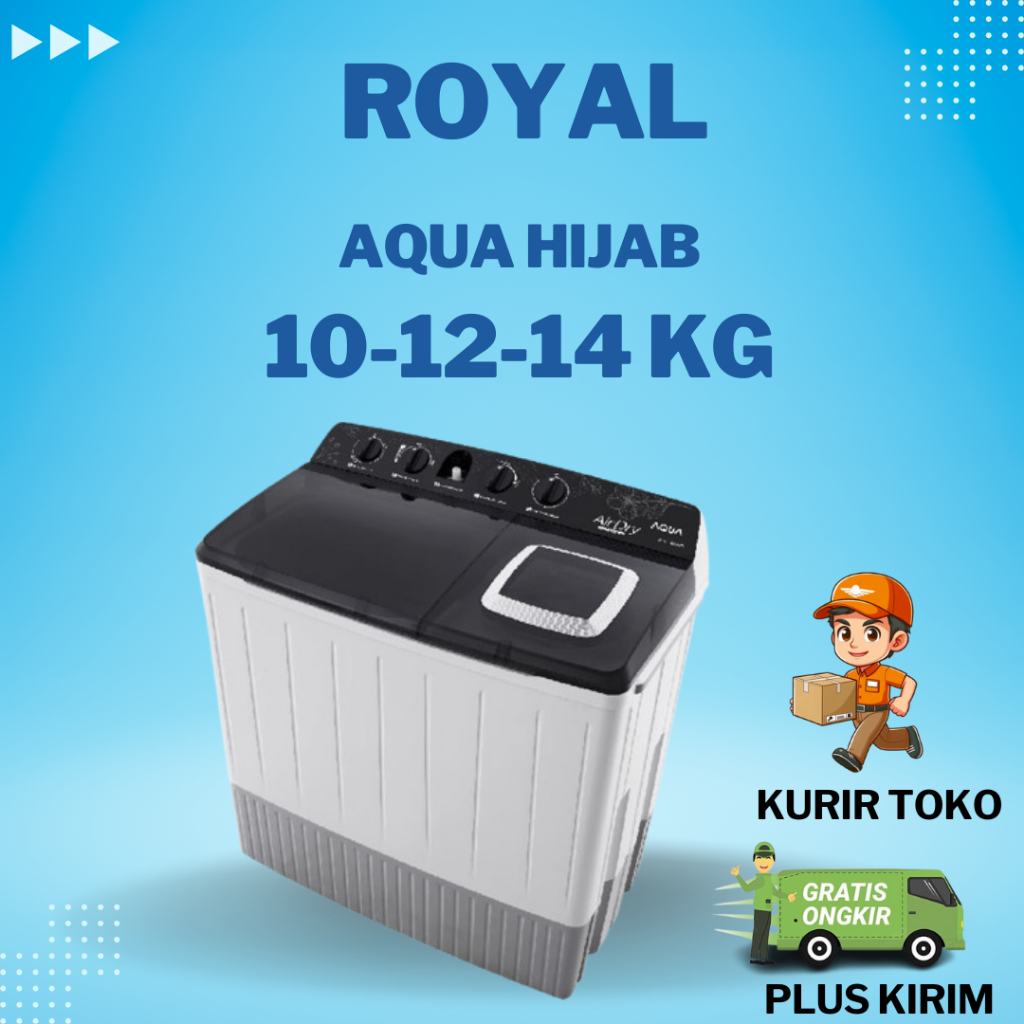 MESIN CUCI 2 TABUNG AQUA JAPAN 10KG