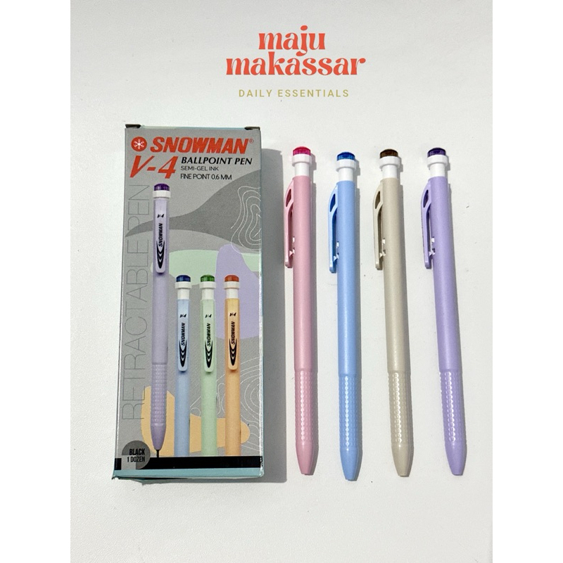 

Pulpen Snowman V4 semi gel-ink 0.6 MM (LSN / 12 PCS)