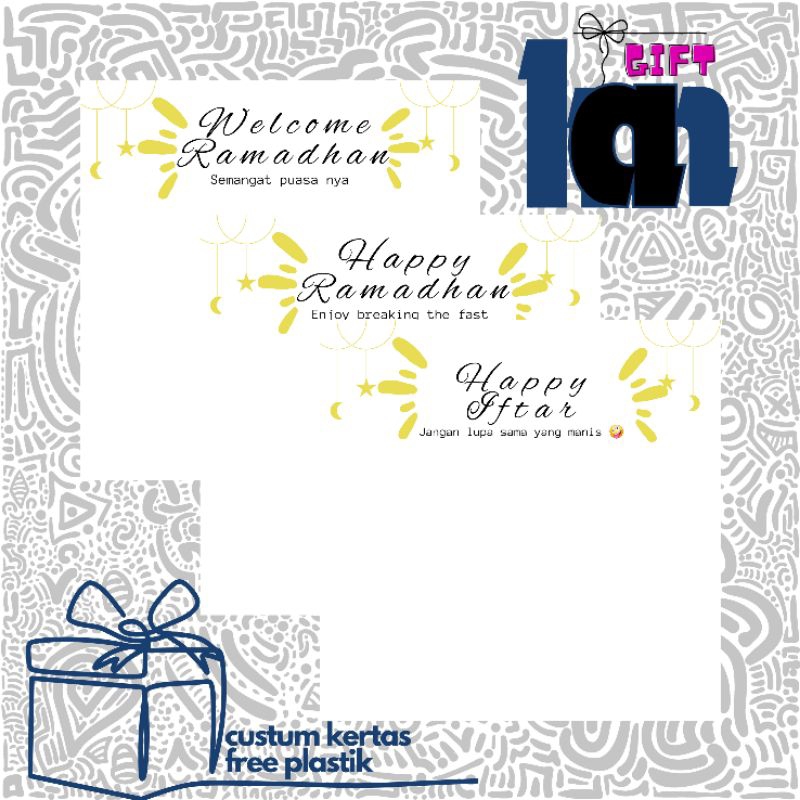 

HAN GIFT - EDISI RAMADHAN 2 | ALAS PACKAGING | MINI GIFT CUSTOM KERTAS FREE PLASTIK | KARTU UCAPAN