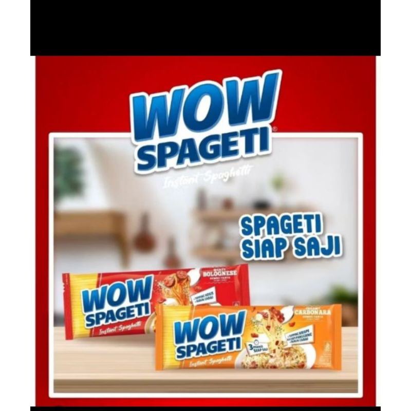 

PAKET WOW SPAGETI. 3_PCS//4_MIX//8_PCS//8_MIX Carbonara//bolognese//mie instan siap saji