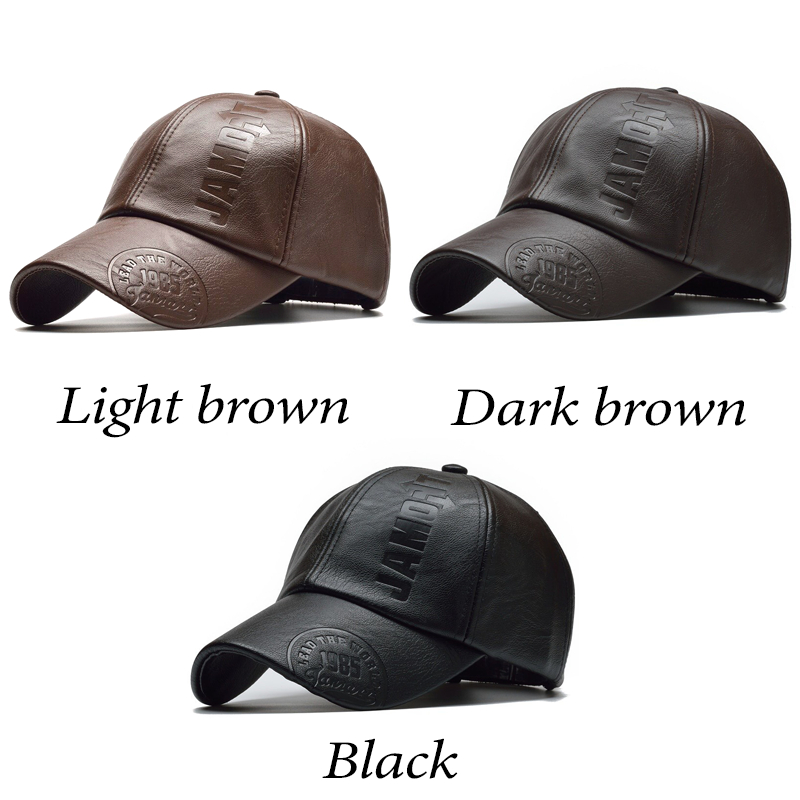 RB Kelas Tinggi Topi Bisbol LEAD THE WORLD Topi LOGO Topi Kulit PU Pria dan Wanita Olahraga Kasual