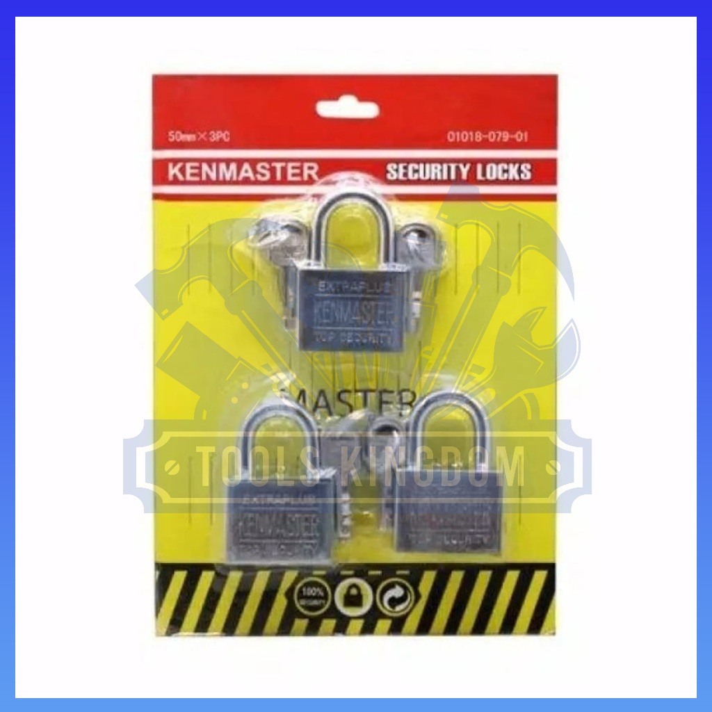 Gembok Master Keys KEN MASTER 50mm × 3 pcs - KEN MASTER Gembok Master