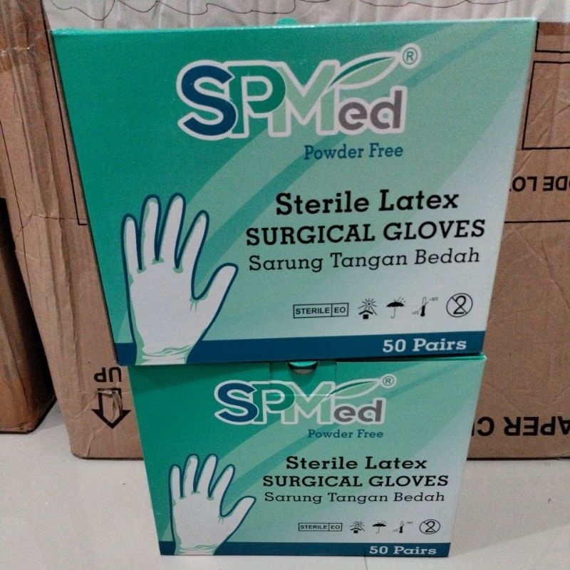 Sarung Tangan Steril SPMed no 6.5 powder free 1box 50 pasang