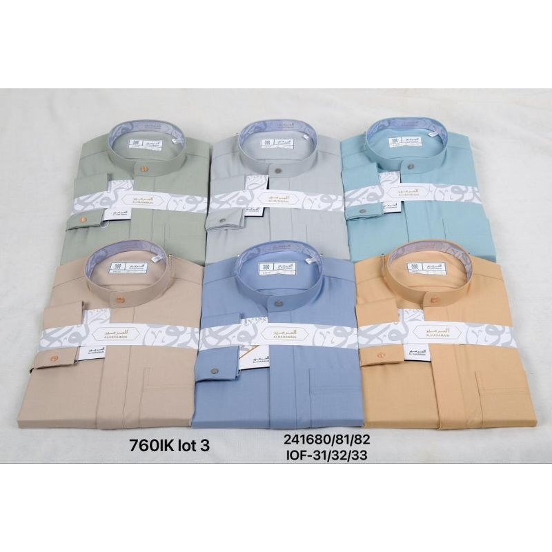 RJ3 Al Haramain Jubah / Gamis Pria Woll (16B) Navy 08 Abu Muda 09 Coklat Gelap 06 Abu Garis Coklat