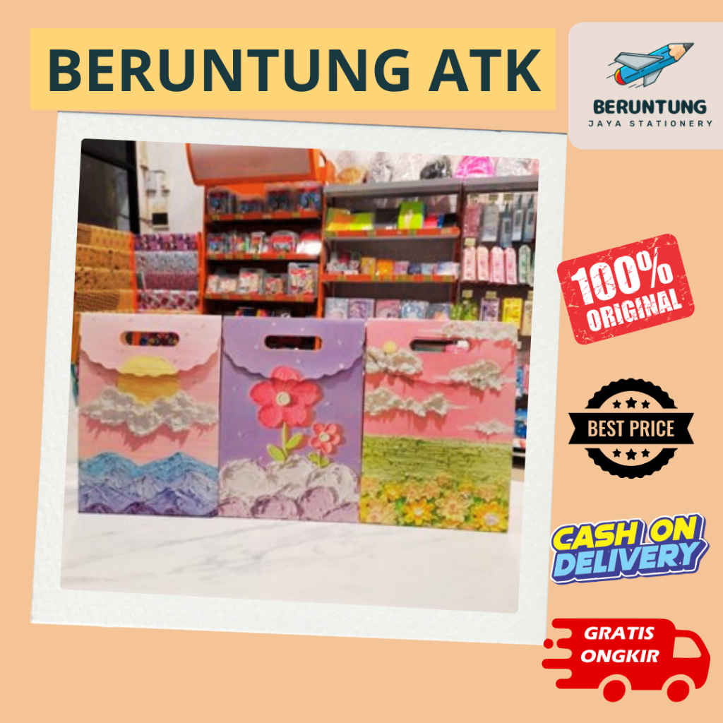 

Paper Bag Karakter Bunga, Bulan, Bintang (Premium) Size L