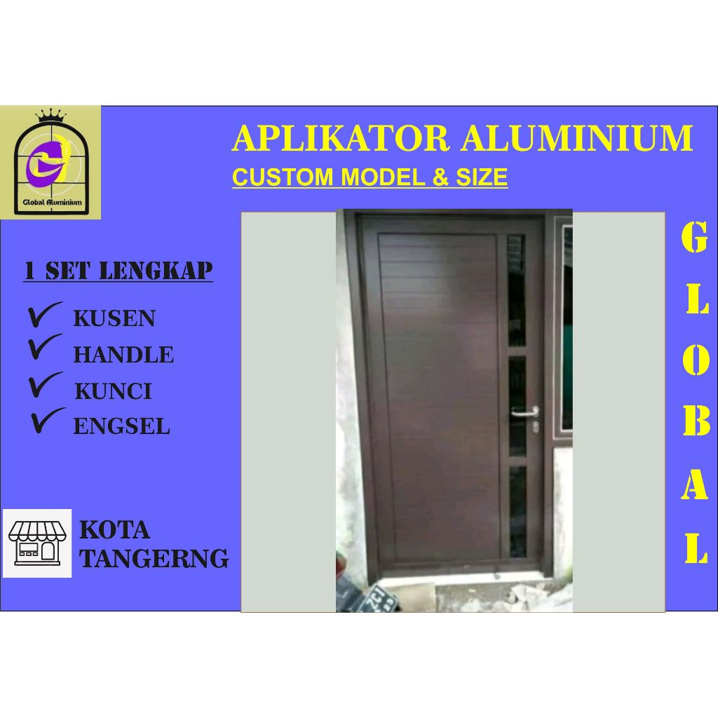 PINTU ALUMINIUM CUSTOM MODEL DAN UKURAN
