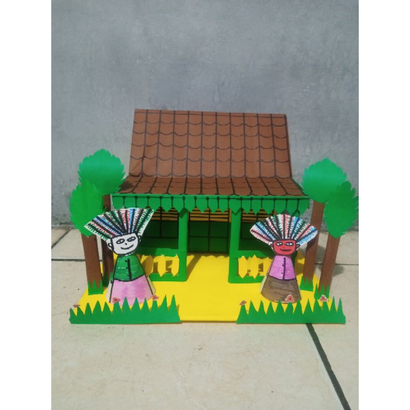 

Rumah adat betawi kardus. prakarya. kerajinan tangan untuk anak sekolah