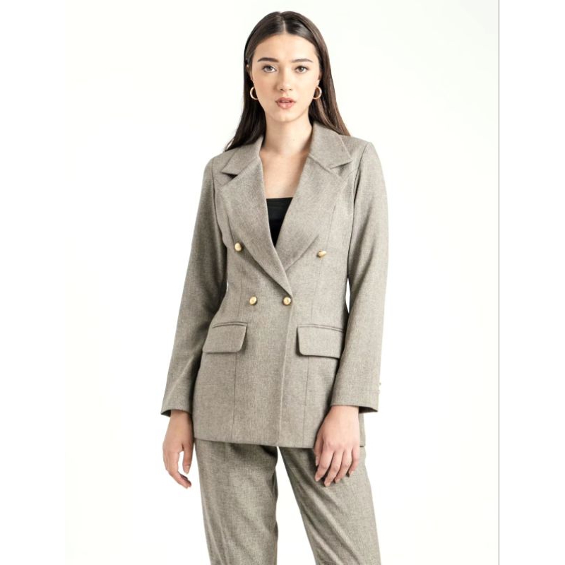 fasion wanita blazer set atas bawah