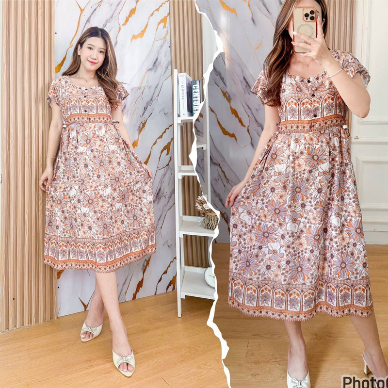 Daster bali nessa | Daster busui motif delonix