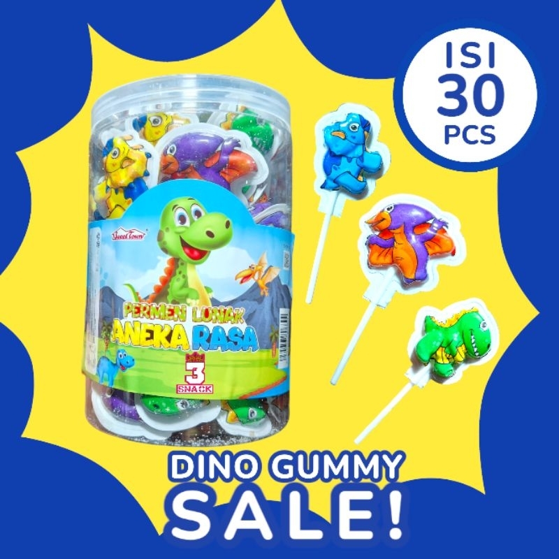 

[ SALE ] PERMEN LUNAK DINO GUMMY 1 TOPLES ISI 30 PCS