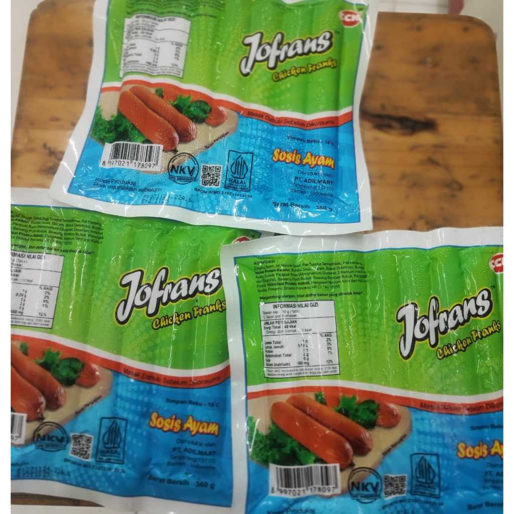 

Jofrans sosis ayam chicken franks 360 GR