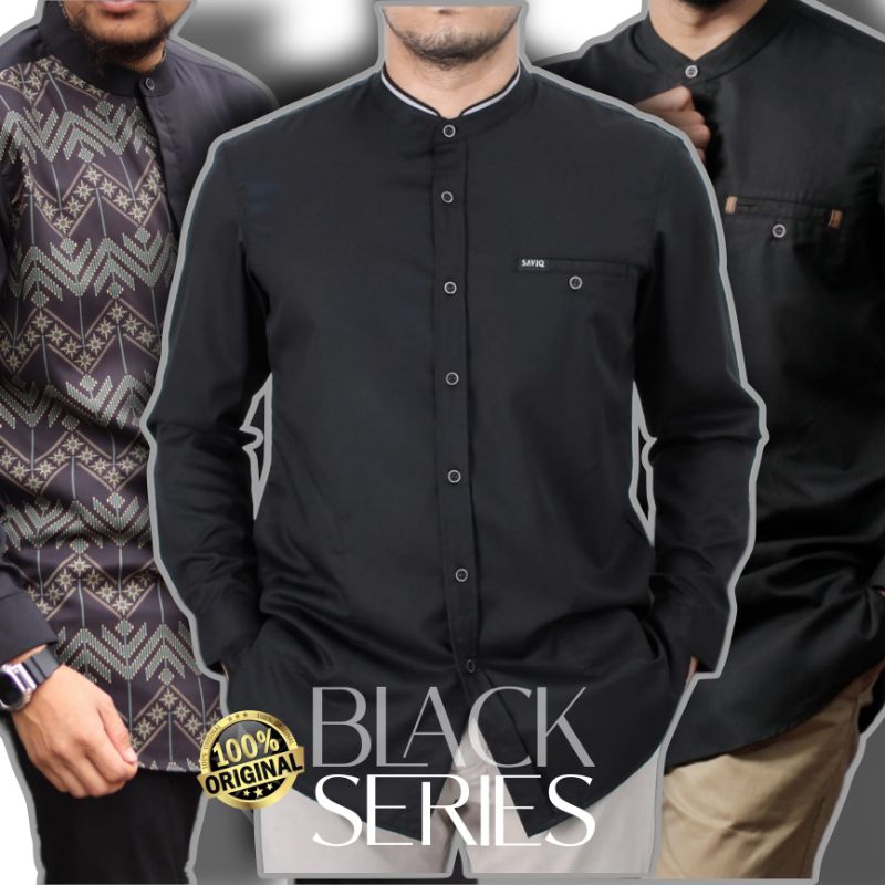 BAJU KOKO WARNA HITAM LENGAN PANJANG | KEMEJA KOKO TANGAN PANJANG