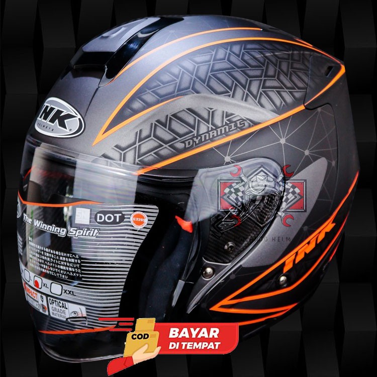 HELM INK DYNAMIC #2 GUNMETAL DOFF ORANGE FLUO - SINGLE VISOR