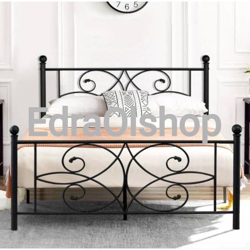 Costum Ranjang Besi Klasik 160x200cm Mewah Modern Kuat Murah Aesthetic
