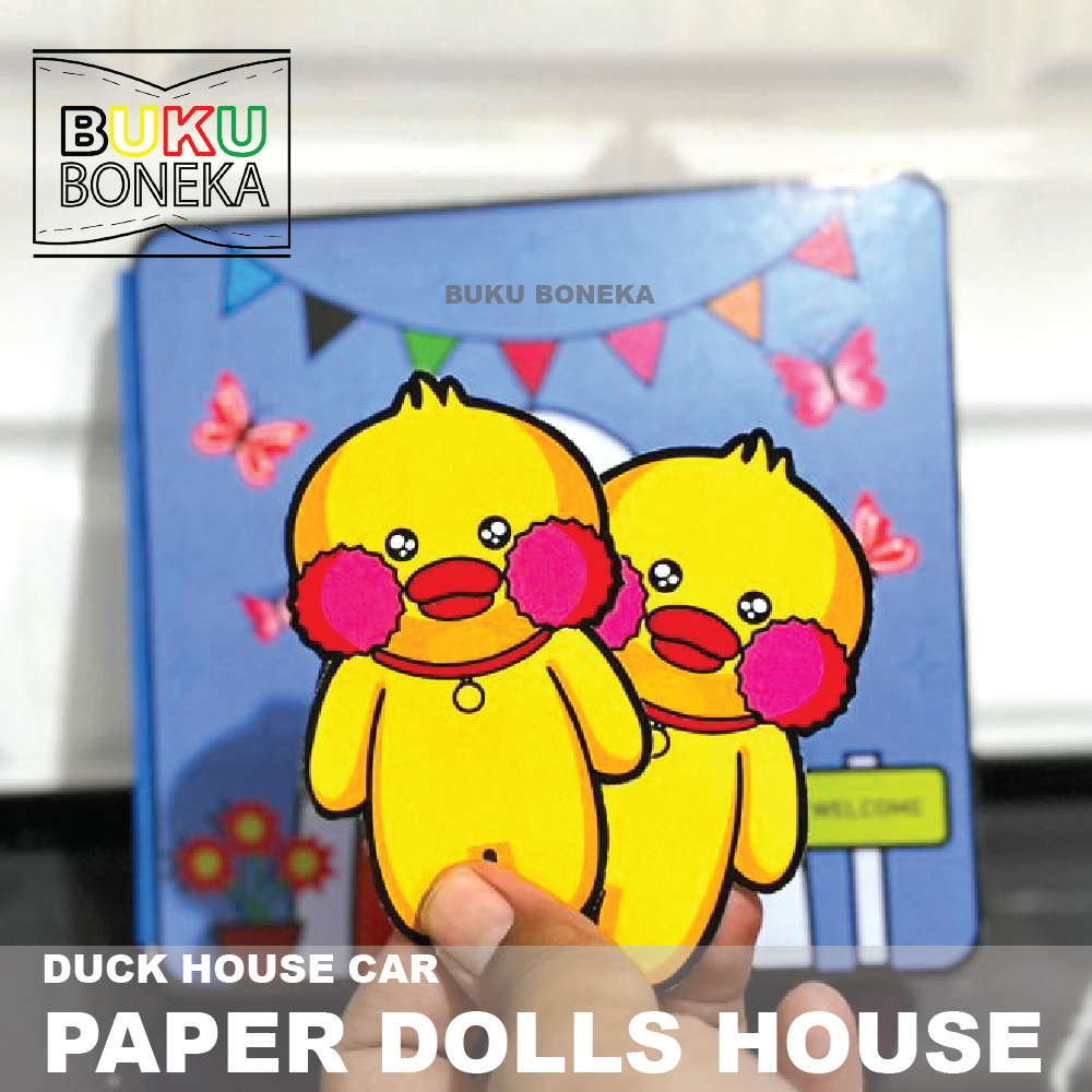 BUKU BONEKA peper dolls house DUCK CAR blue house mainan kertas edukatif anak bisa bongkar pasang