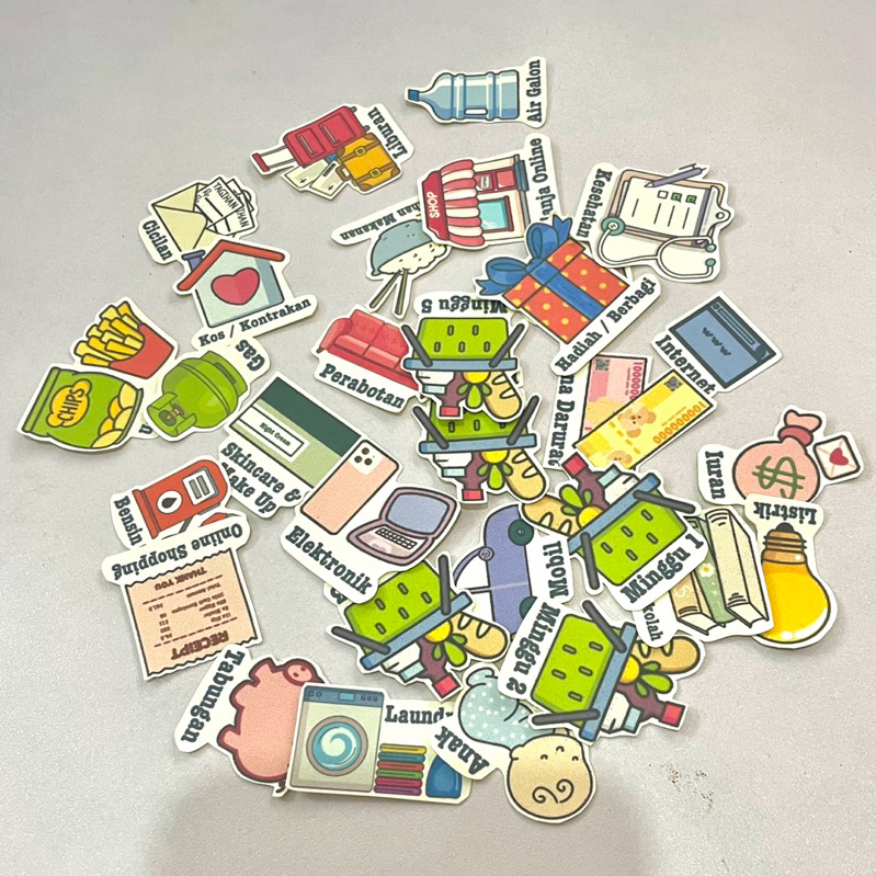 

Sticker budgeting atau menabung (sinking fund dan cash envelopes) 1 Pack 30pcs