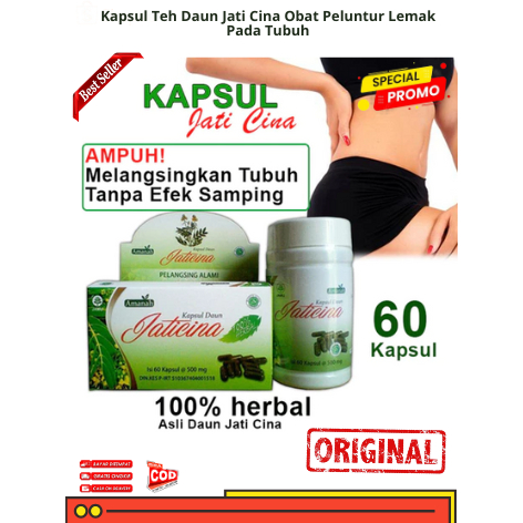 Obat Diet Kapsul Teh Daun Jati Cina Obat Peluntur Lemak Pada Tubuh Isi JATI CINA AMANAH