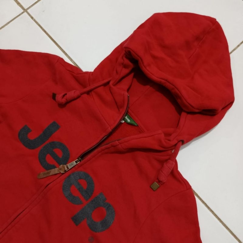 Jeep Hoodie Merah Zipper
