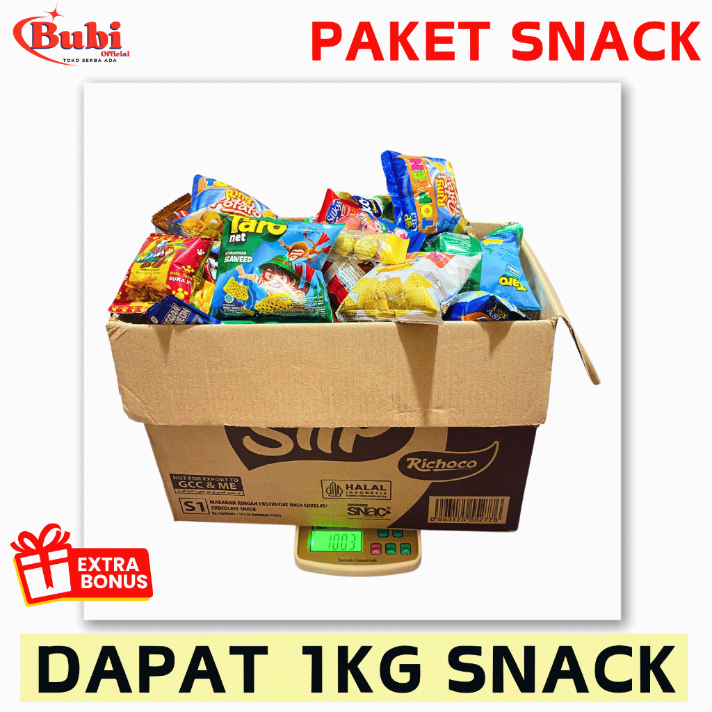 

(FREE GIFT) SEROK SNACK RANDOM BERAT 1kg | DITIMBANG | ISI SNACK +/- 100pcs | JAJANAN MURAH