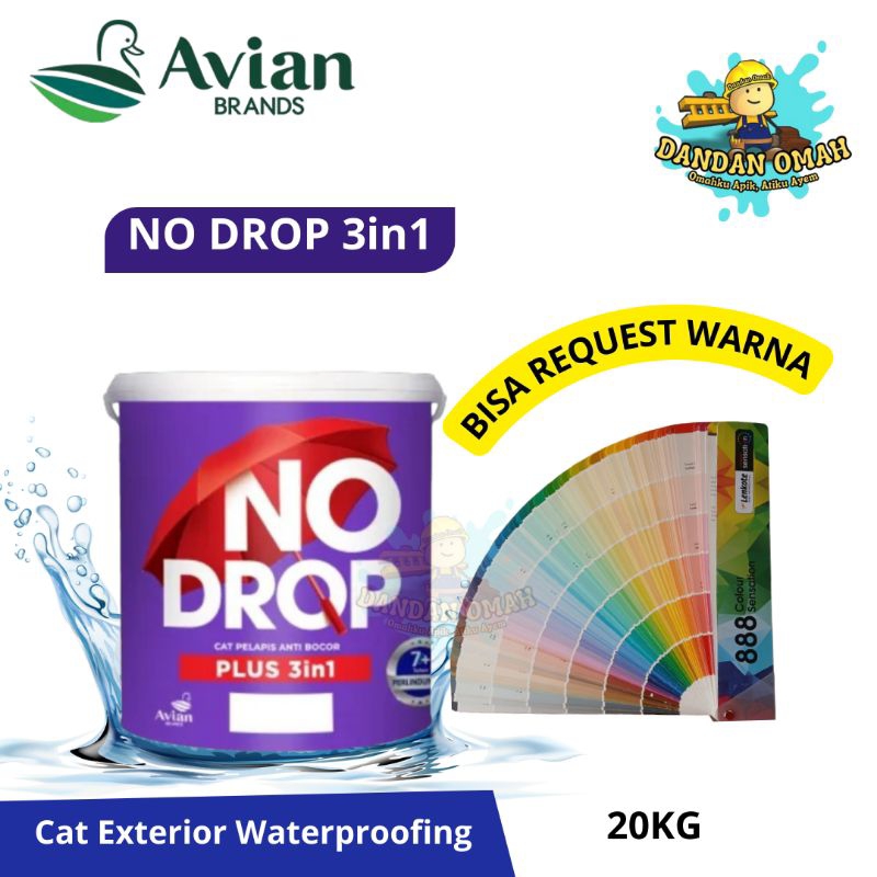 No Drop Plus 3in1 / Cat Waterproofing / Cat Dasar / Cat Eksterior / Kemasan 20kg
